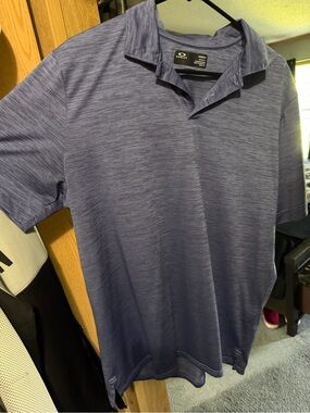 Oakley Men's Heather Navy Short-Sleeve golf Polo Shirt